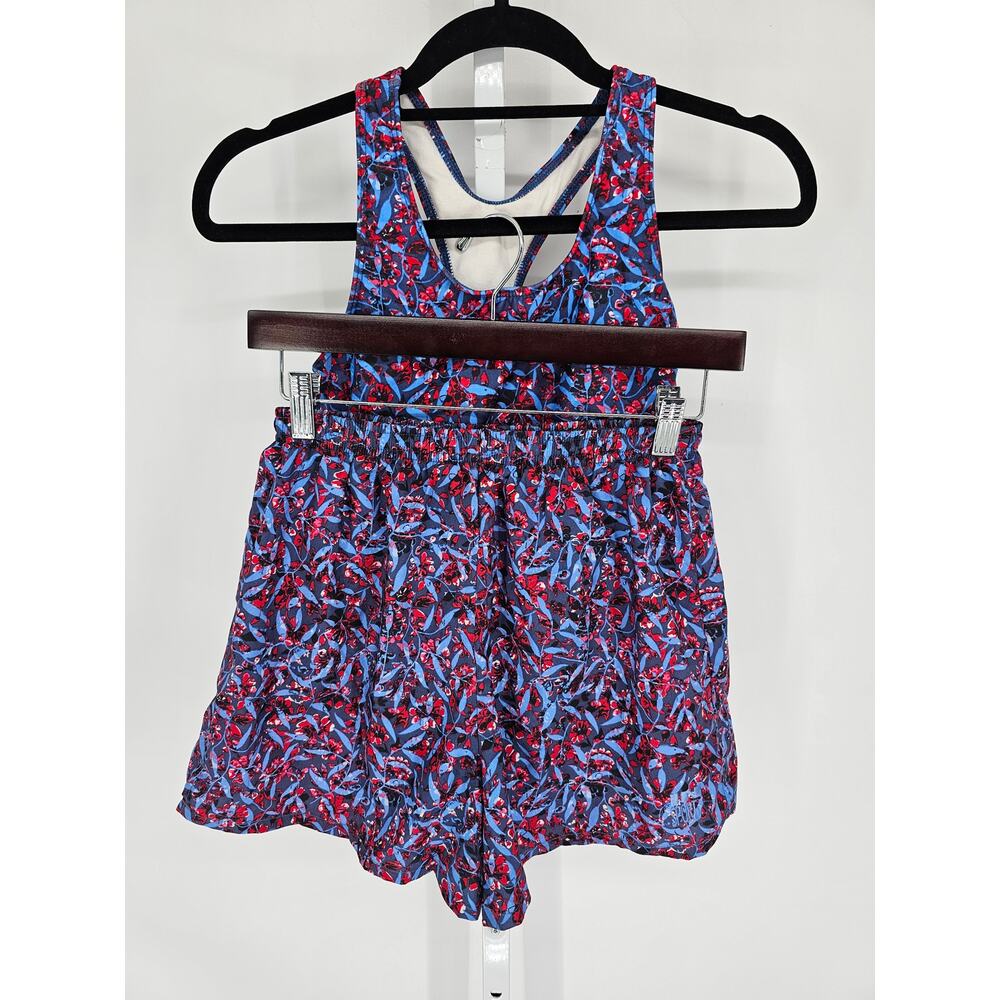 Vintage 1990s In Sport Womens Sz M Shorts and Sports Bra Matching Set Abstract